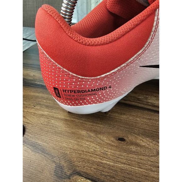 NEW Nike Womens‎ Hyperdiamond 4 Pro Softball Cleat White/Red CZ5920-600 Size 8 - Picture 8 of 16